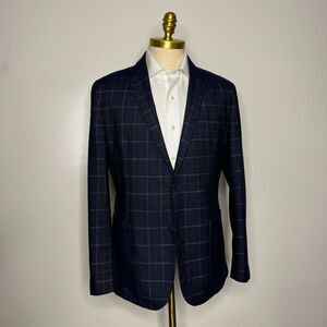 Vince Camuto‎ Sport Coat Men's Plum Purple Check Linen 42R